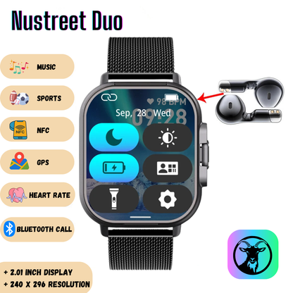 Reloj inteligente con auriculares Nustreet Duo