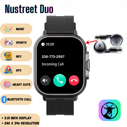 Reloj inteligente con auriculares Nustreet Duo