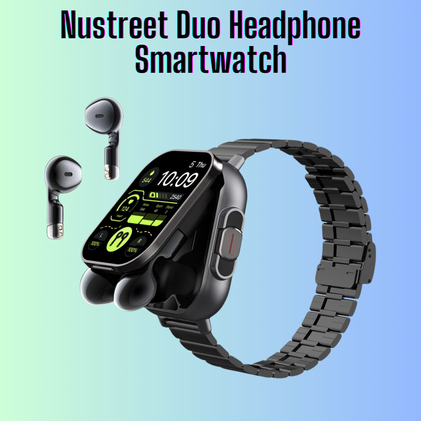 Reloj inteligente con auriculares Nustreet Duo