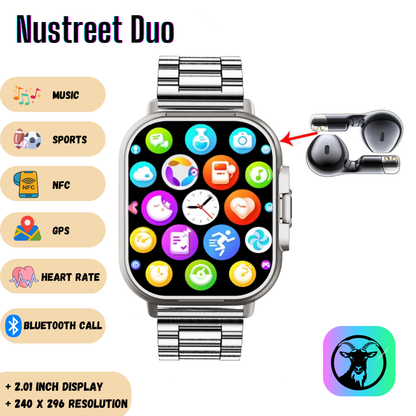 Reloj inteligente con auriculares Nustreet Duo