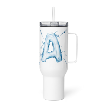 Vaso monogramado con letra Drip "A" de 40 oz