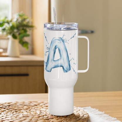 Vaso monogramado con letra Drip "A" de 40 oz