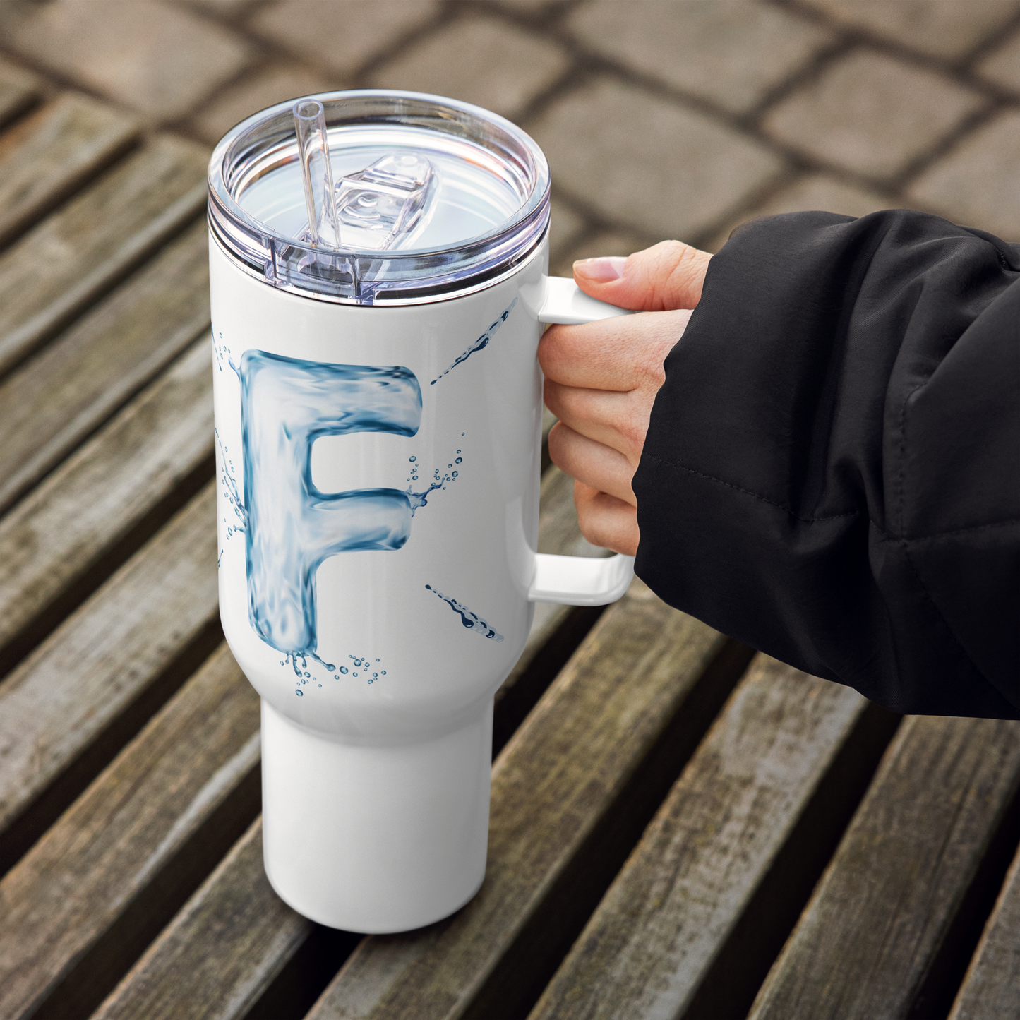 Drip Letter Monogrammed "F" Tumbler 40oz