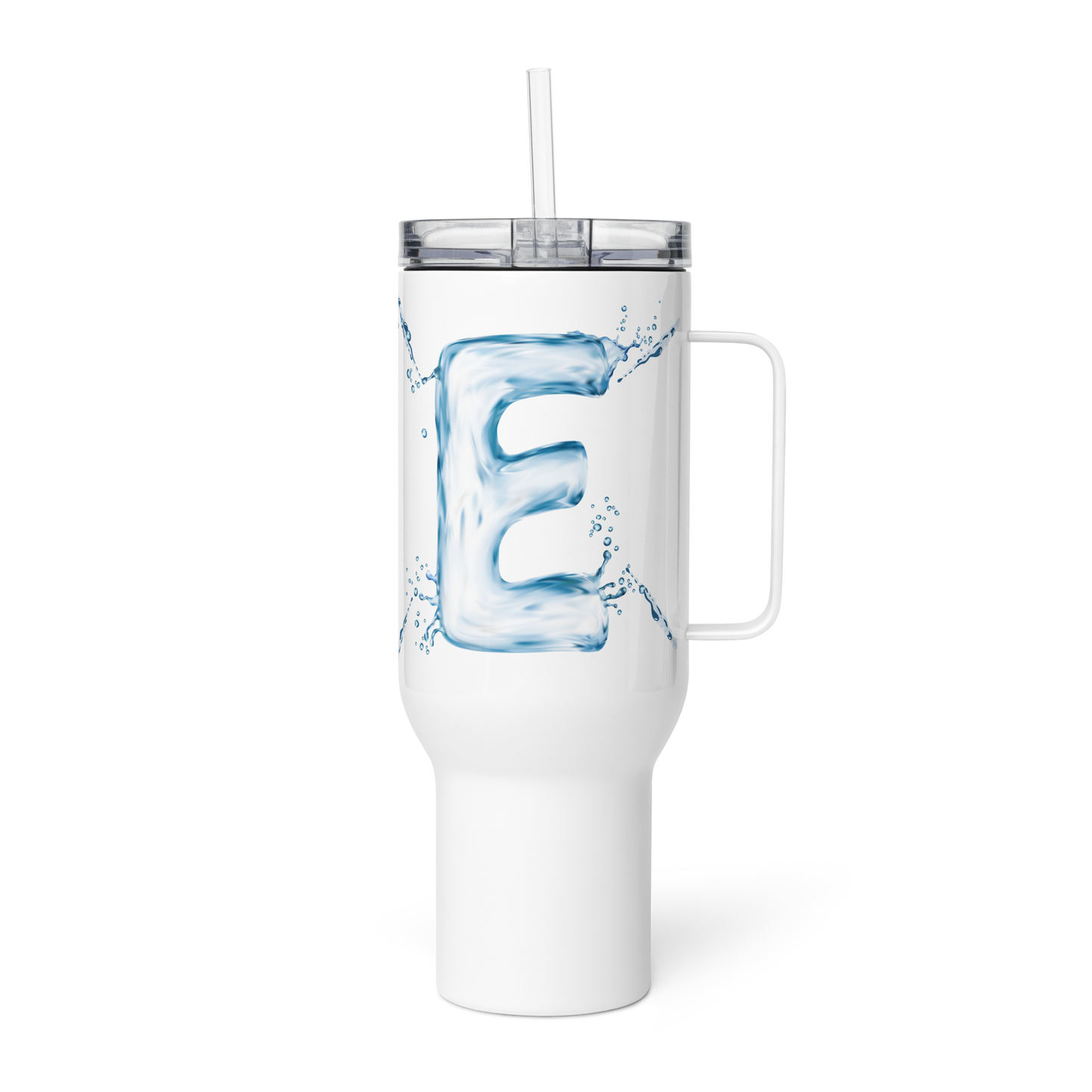 Vaso monogramado con letra Drip "E" de 40 oz