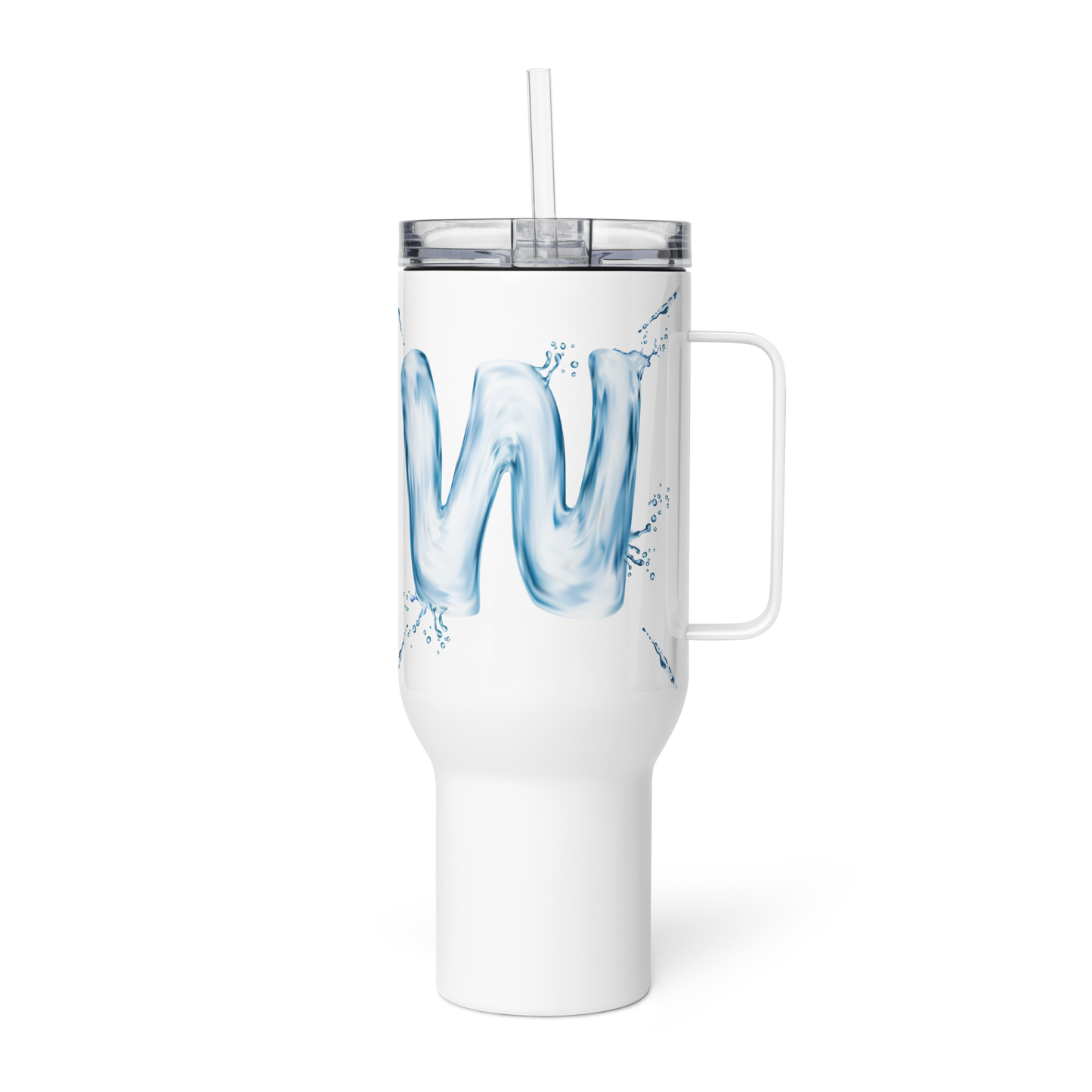 Vaso monogramado con letra Drip "W" de 40 oz