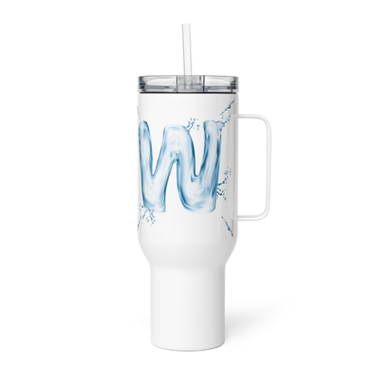 Vaso monogramado con letra Drip "W" de 40 oz