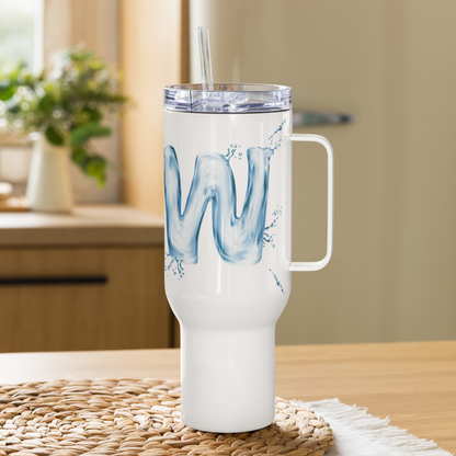 Vaso monogramado con letra Drip "W" de 40 oz