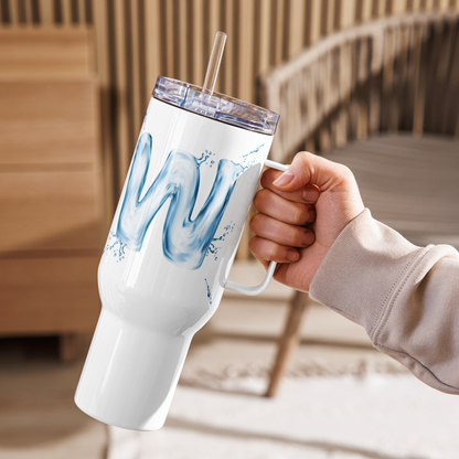 Vaso monogramado con letra Drip "W" de 40 oz