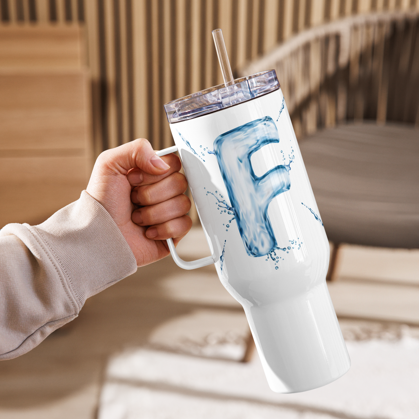 Drip Letter Monogrammed "F" Tumbler 40oz