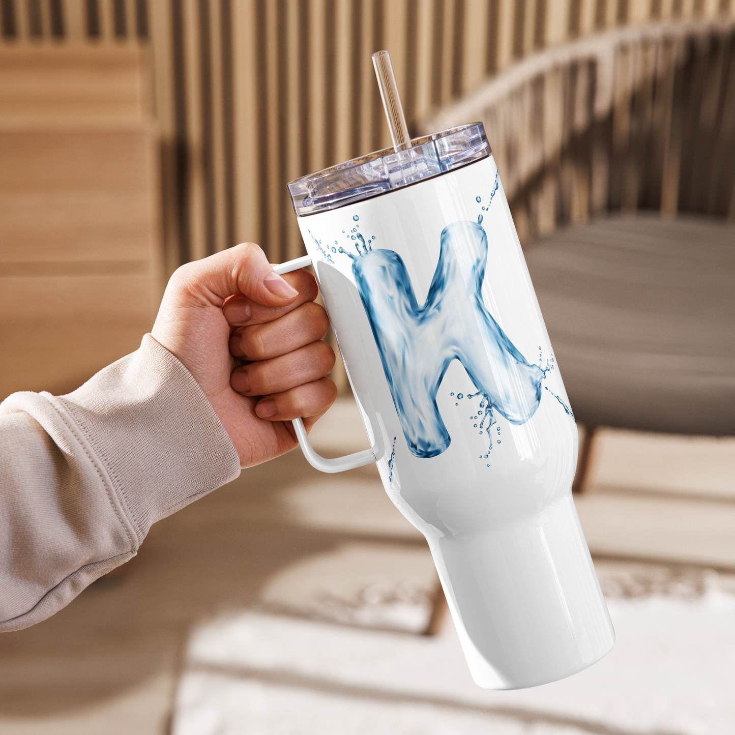 Drip Letter Monogrammed "K" Tumbler 40oz