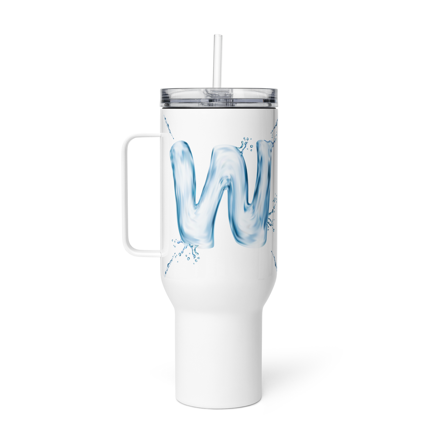 Vaso monogramado con letra Drip "W" de 40 oz