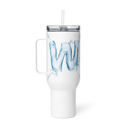 Vaso monogramado con letra Drip "W" de 40 oz